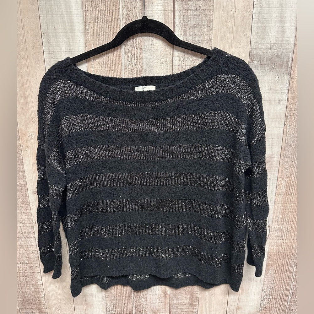Joie striped lightweight sweater. Silver threads
